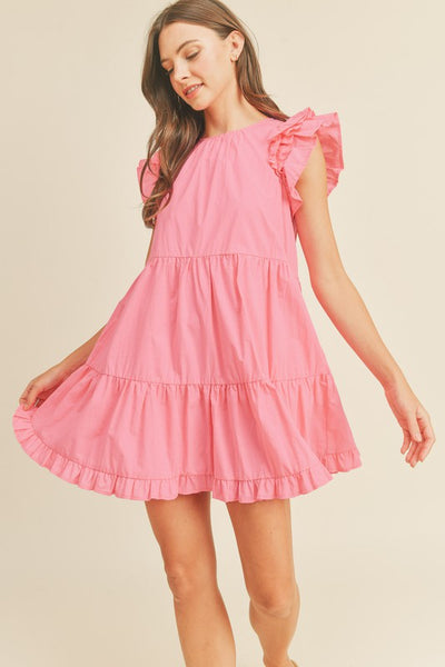 Ella Tiered Babydoll Dress - Pink